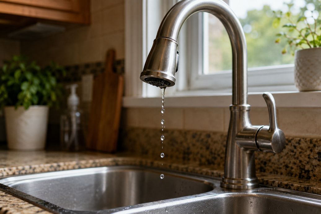 leaking faucet in a common kitchen home